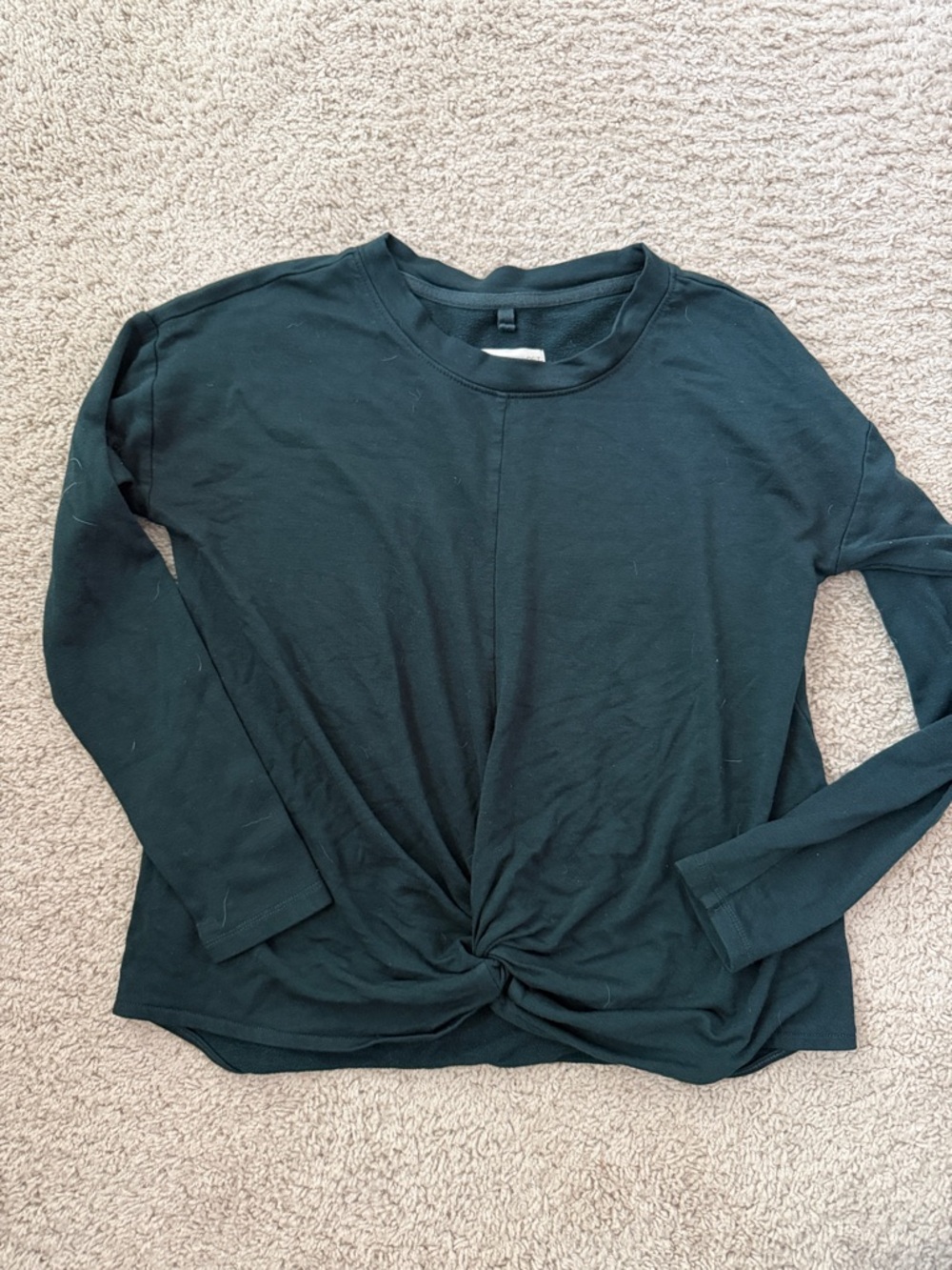 Lou & Grey Twist-Front Long Sleeve Top in Dark Teal